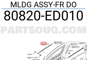 Nissan 80820ED010 MLDG ASSY-FR DO