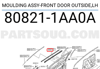 Nissan 808211AA0A MOULDING ASSY-FRONT DOOR OUTSIDE,LH