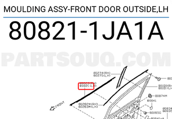 Nissan 808211JA1A MOULDING ASSY-FRONT DOOR OUTSIDE,LH