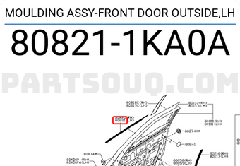 Nissan 808211KA0A MOULDING ASSY-FRONT DOOR OUTSIDE,LH