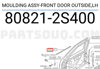 Nissan 808212S400 MOULDING ASSY-FRONT DOOR OUTSIDE,LH