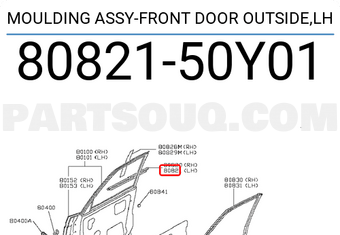 Nissan 8082150Y01 MOULDING ASSY-FRONT DOOR OUTSIDE,LH