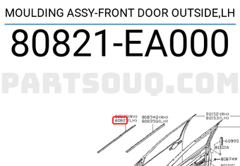 Nissan 80821EA000 MOULDING ASSY-FRONT DOOR OUTSIDE,LH