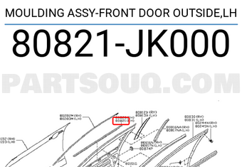 Nissan 80821JK000 MOULDING ASSY-FRONT DOOR OUTSIDE,LH