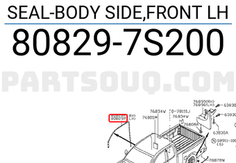 Nissan 808297S200 SEAL-BODY SIDE,FRONT LH