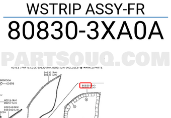 Nissan 808303XA0A WSTRIP ASSY-FR