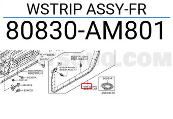Nissan 80830AM801 WSTRIP ASSY-FR