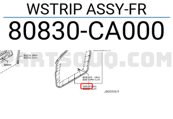 Nissan 80830CA000 WSTRIP ASSY-FR