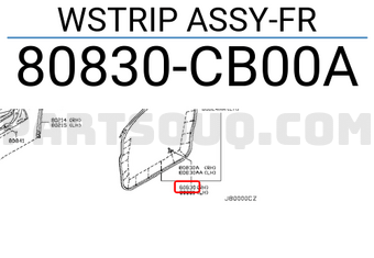 Nissan 80830CB00A WSTRIP ASSY-FR