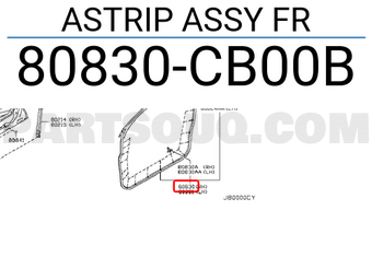 Nissan 80830CB00B ASTRIP ASSY FR