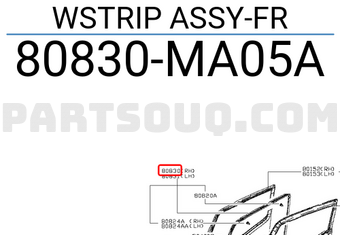 Nissan 80830MA05A WSTRIP ASSY-FR