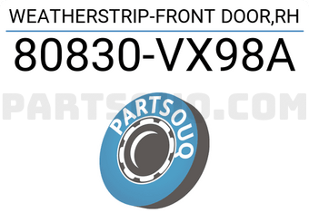 Nissan 80830VX98A WEATHERSTRIP-FRONT DOOR,RH