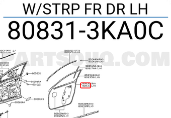 Nissan 808313KA0C W/STRP FR DR LH