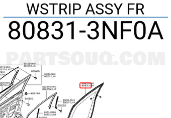 Nissan 808313NF0A WSTRIP ASSY FR