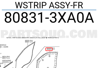 Nissan 808313XA0A WSTRIP ASSY-FR