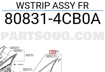 Nissan 808314CB0A WSTRIP ASSY FR