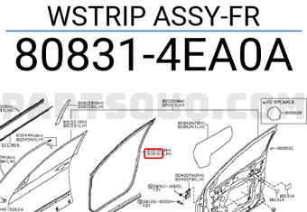 Nissan 808314EA0A WSTRIP ASSY-FR