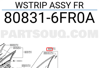 Nissan 808316FR0A WSTRIP ASSY FR