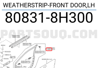 Nissan 808318H300 WEATHERSTRIP-FRONT DOOR,LH