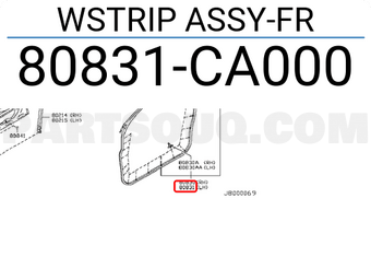 Nissan 80831CA000 WSTRIP ASSY-FR