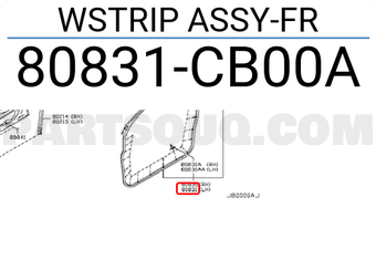 Nissan 80831CB00A WSTRIP ASSY-FR