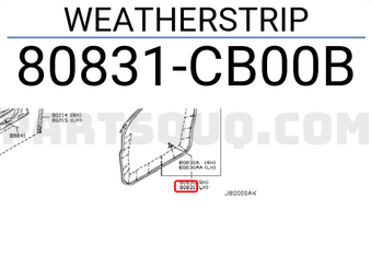 Nissan 80831CB00B WEATHERSTRIP