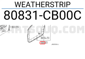 Nissan 80831CB00C WEATHERSTRIP