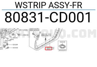 Nissan 80831CD001 WSTRIP ASSY-FR