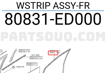 Nissan 80831ED000 WSTRIP ASSY-FR