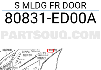 Nissan 80831ED00A S MLDG FR DOOR
