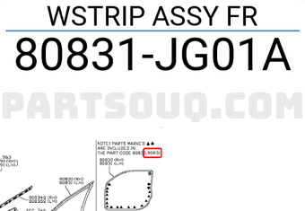 Nissan 80831JG01A WSTRIP ASSY FR