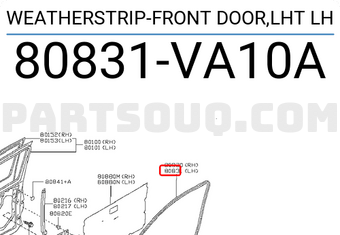 Nissan 80831VA10A WEATHERSTRIP-FRONT DOOR,LHT LH