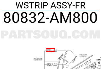 Nissan 80832AM800 WSTRIP ASSY-FR