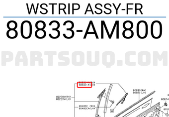 Nissan 80833AM800 WSTRIP ASSY-FR