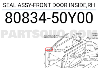 Nissan 8083450Y00 SEAL ASSY-FRONT DOOR INSIDE,RH