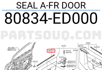 Nissan 80834ED000 SEAL A-FR DOOR