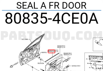 Nissan 808354CE0A SEAL A FR DOOR