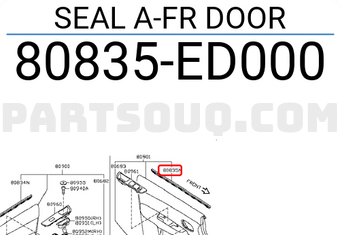 Nissan 80835ED000 SEAL A-FR DOOR