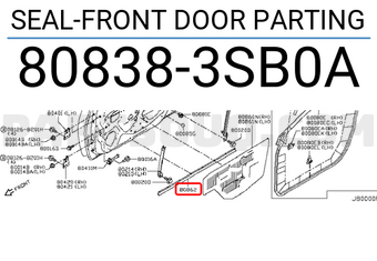 Nissan 808383SB0A SEAL-FRONT DOOR PARTING