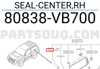 Nissan 80838VB700 SEAL-CENTER,RH