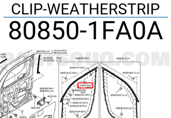 Nissan 808501FA0A CLIP-WEATHERSTRIP