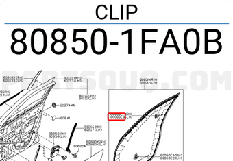 Nissan 808501FA0B CLIP