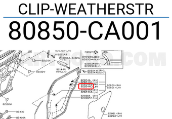 Nissan 80850CA001 CLIP-WEATHERSTR