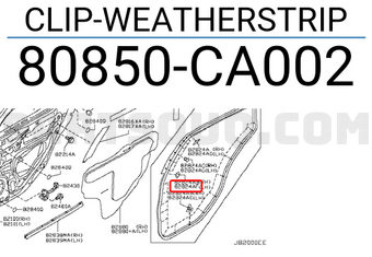 Nissan 80850CA002 CLIP-WEATHERSTRIP