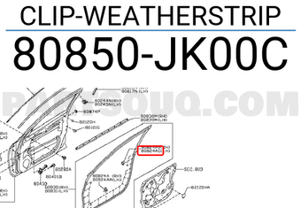 Nissan 80850JK00C CLIP-WEATHERSTRIP