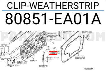 Nissan 80851EA01A CLIP-WEATHERSTRIP