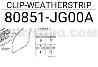 Nissan 80851JG00A CLIP-WEATHERSTRIP