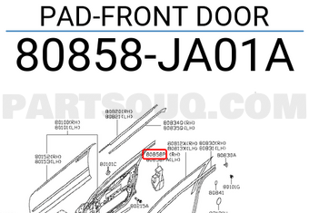 Nissan 80858JA01A PAD-FRONT DOOR