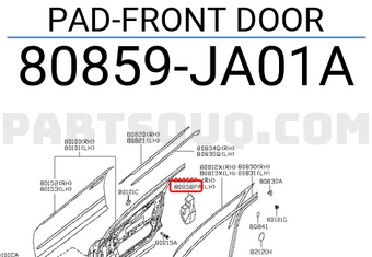 Nissan 80859JA01A PAD-FRONT DOOR