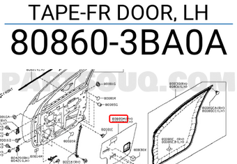 Nissan 808603BA0A TAPE-FR DOOR, LH